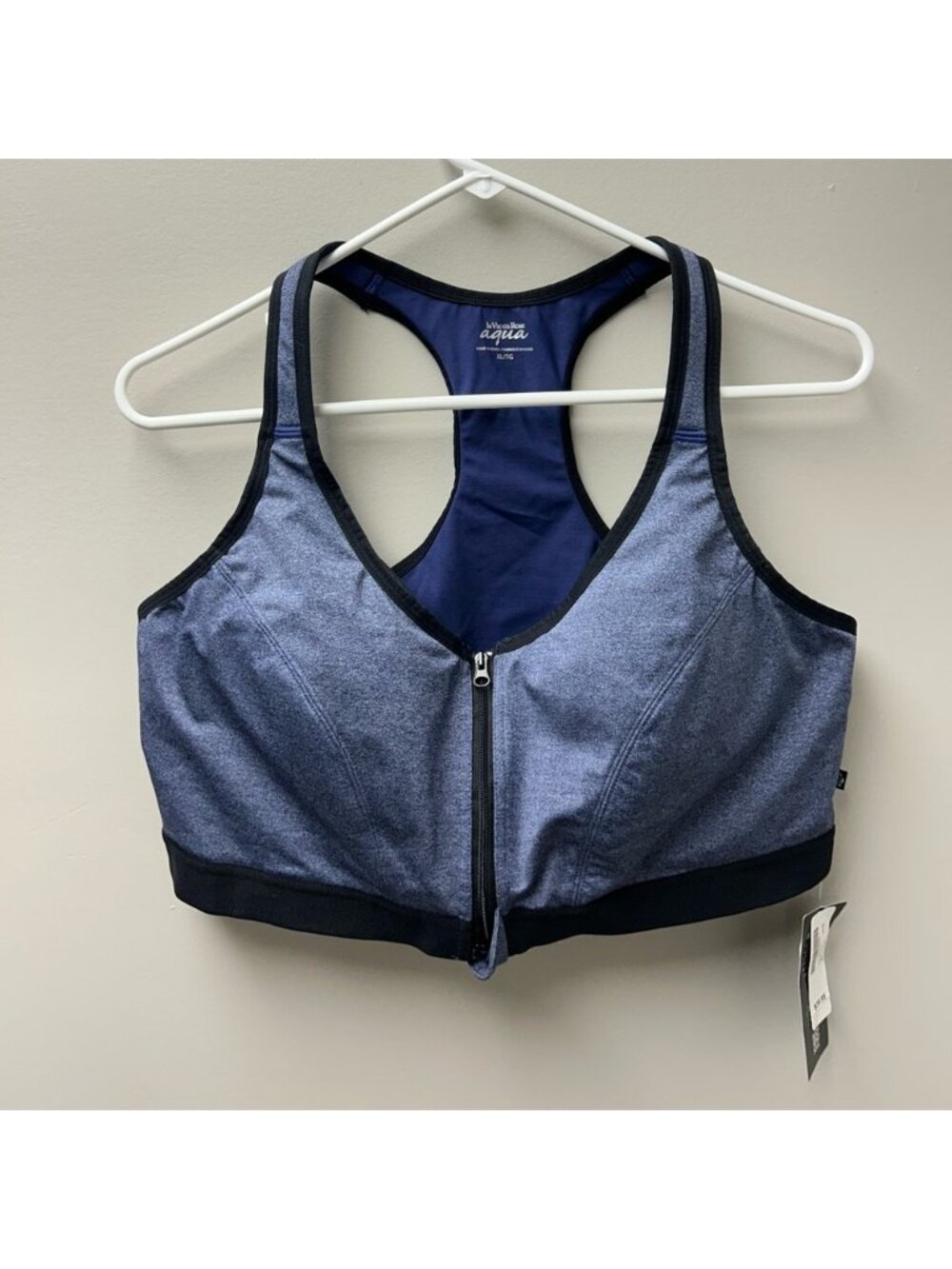 La Vie En Rose Aqua Women’s Blue Zip Up Sports Bra